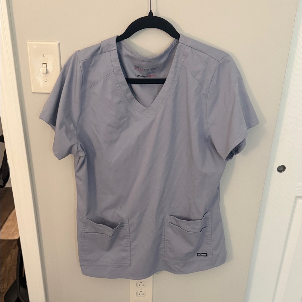 Grey's Anatomy Lavender V-Neck Short Sleeve Scrub Top